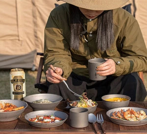 Titanium Tableware Outdoor Camping Plate - Medium-Novaprosports